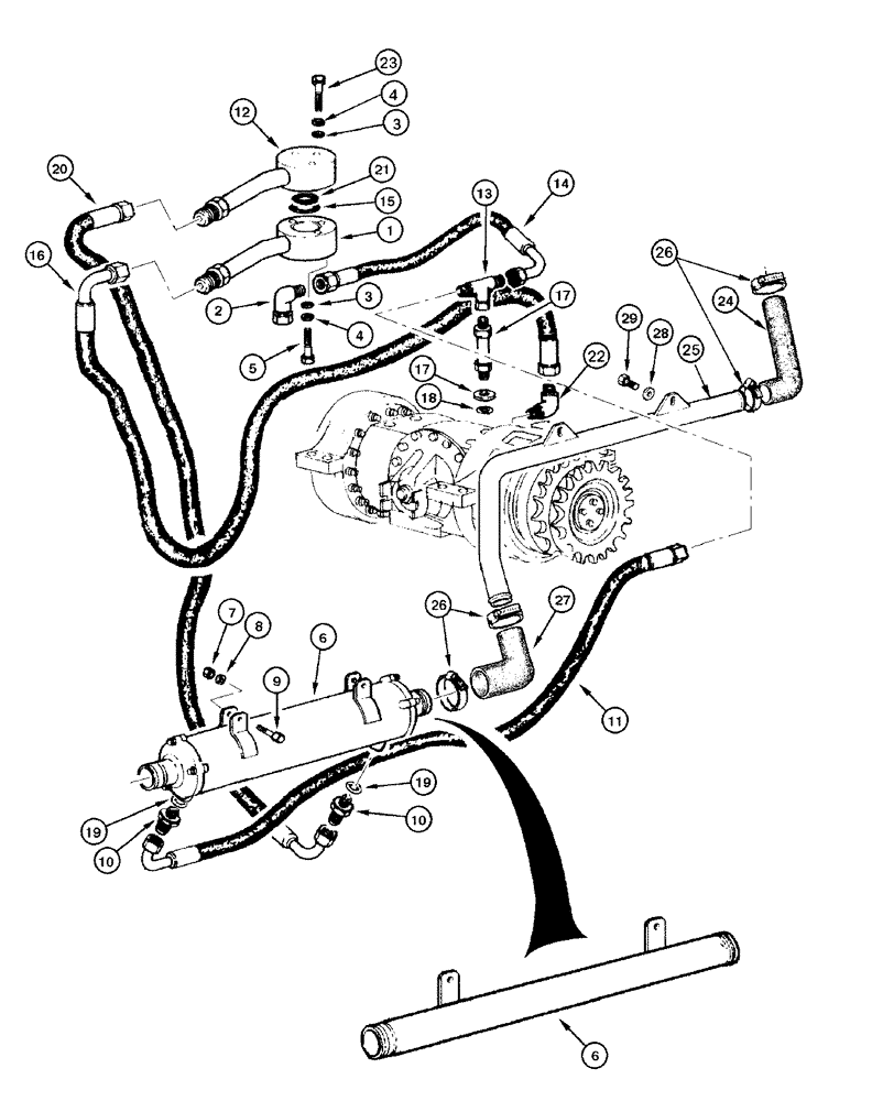 Схема запчастей Case 865 DHP - (6-070) - REAR AXLE CLARK - OIL COOLING (06) - POWER TRAIN