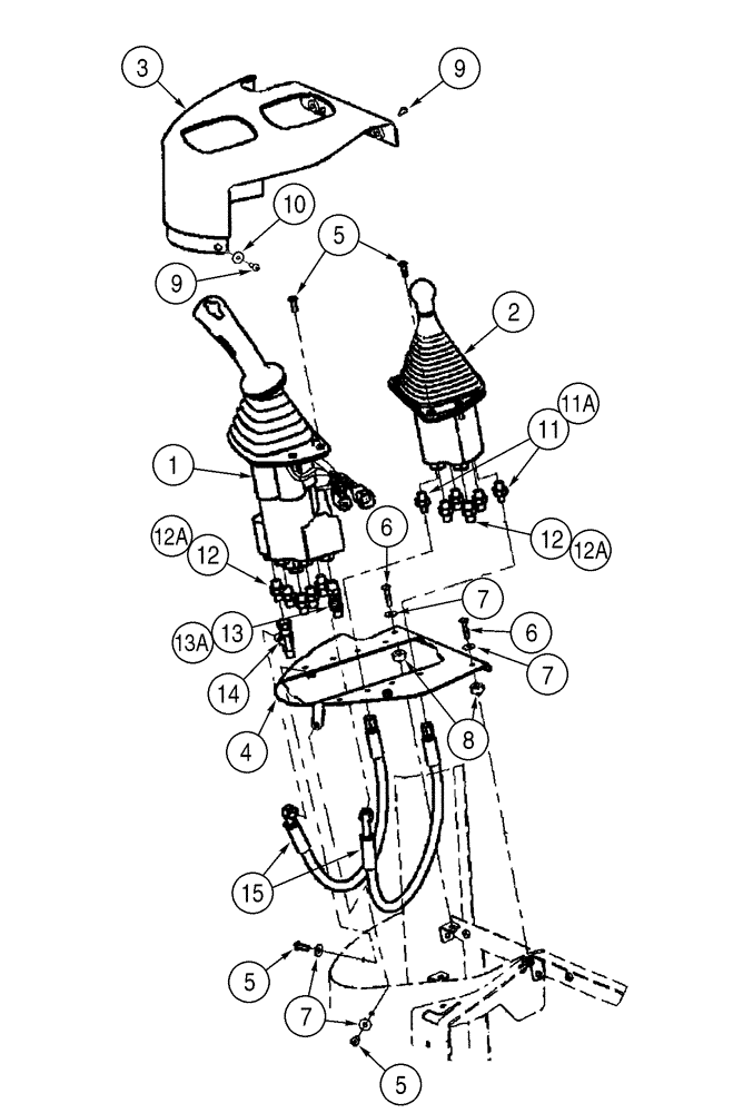 Схема запчастей Case 821C - (08-46) - HYDRAULICS LOADER CONTROL, REMOTE (08) - HYDRAULICS