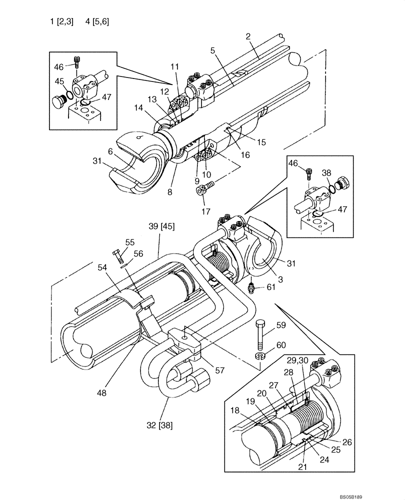 Схема запчастей Case CX225SR - (08-60) - CYLINDER ASSY, BOOM, RIGHT HAND - MODELS WITHOUT LOAD HOLD (08) - HYDRAULICS