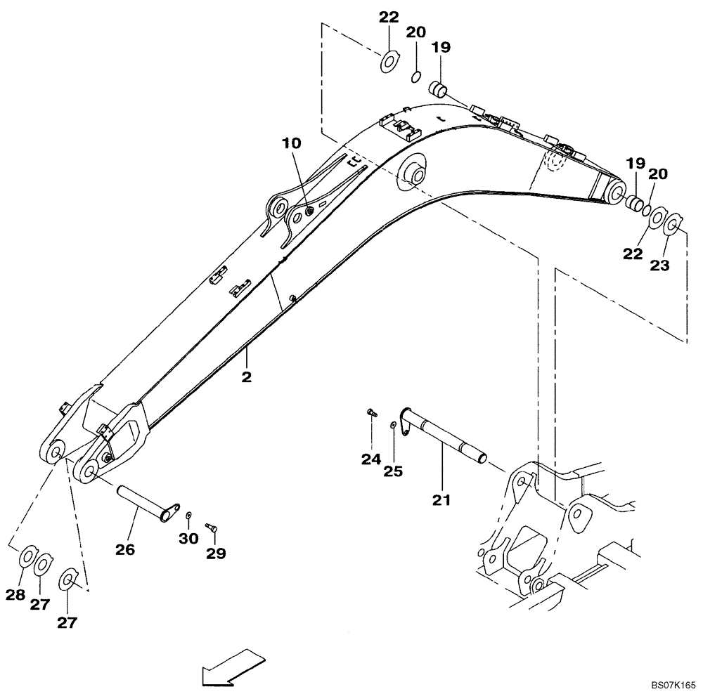 Схема запчастей Case CX130B - (09-64) - BOOM (09) - CHASSIS/ATTACHMENTS