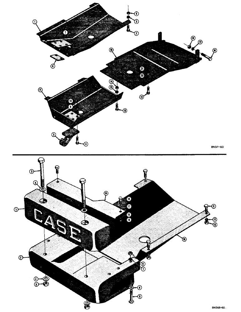 Схема запчастей Case 310C - (078) - PULL HOOK, CRANKCASE GUARD, AND TRANSMISSION GUARD (05) - UPPERSTRUCTURE CHASSIS