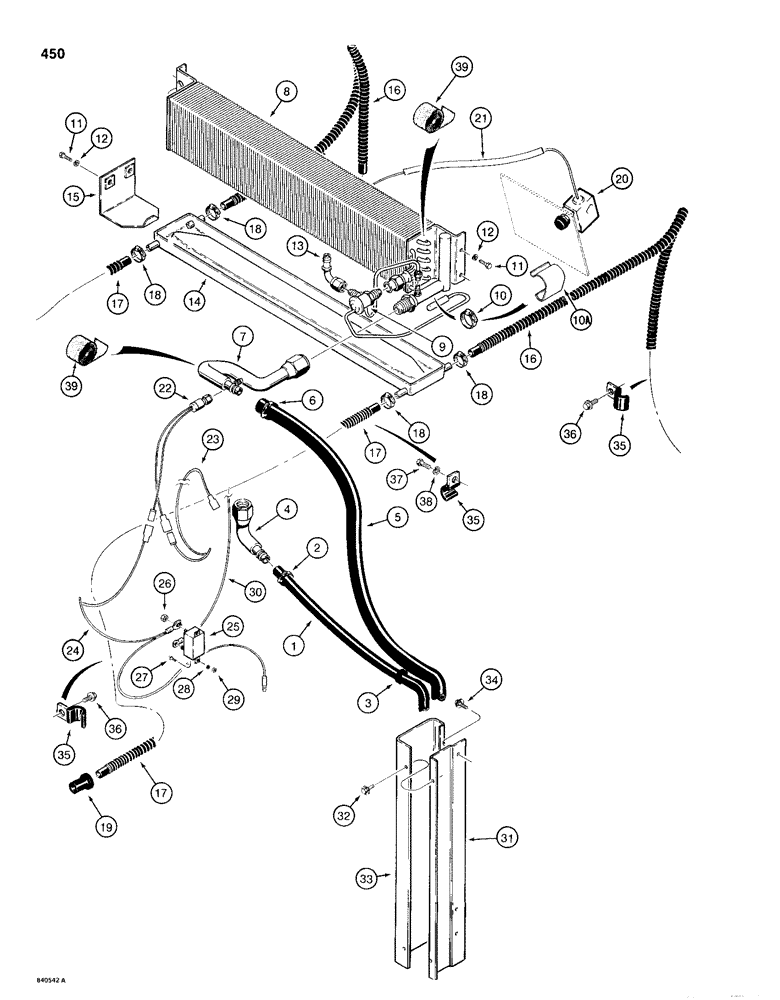 Схема запчастей Case 1150D - (450) - AIR CONDITIONING SYSTEM - INSIDE CAB ROOF (09) - CHASSIS/ATTACHMENTS