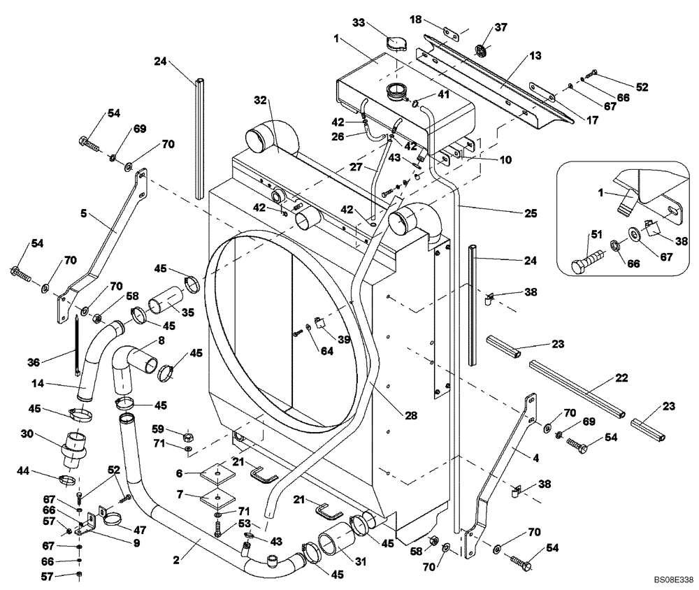 Схема запчастей Case SV208 - (02-03[01]) - RADIATOR INSTALLATION (GROUP 126) (ND138825) (02) - ENGINE