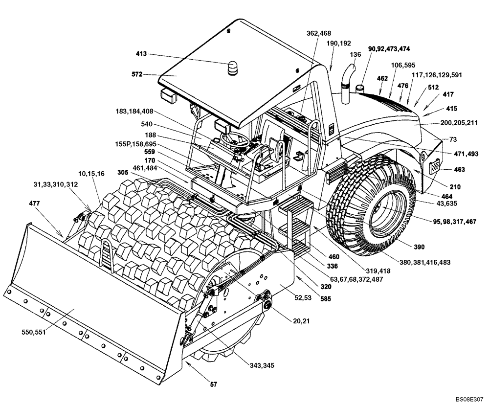 Схема запчастей Case SV210 - (01-04[01]) - PICTORIAL INDEX / PLATFORM CANOPY / PAD FOOT DRUM (00) - PICTORIAL INDEX