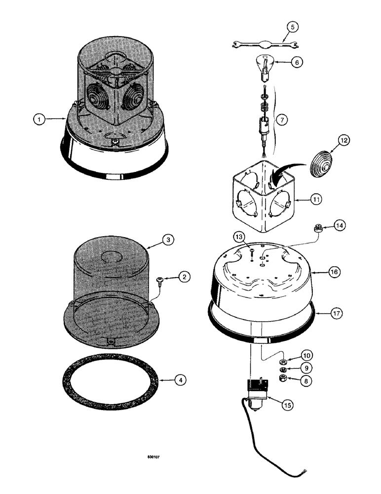 Схема запчастей Case W14 - (210) - ROTATING BEACON (04) - ELECTRICAL SYSTEMS