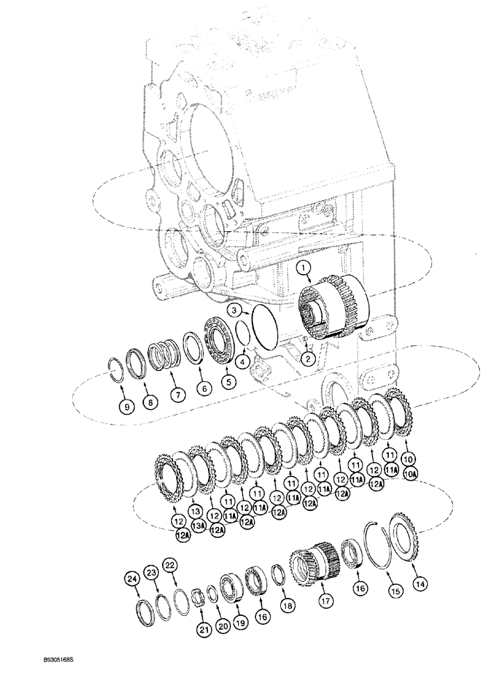 Схема запчастей Case 921 - (6-024) - TRANSMISSION ASSEMBLY L129883, FOURTH GEAR AND CLUTCH (06) - POWER TRAIN