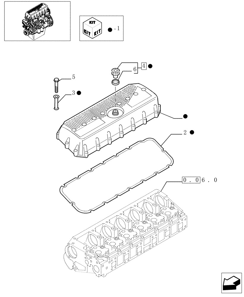 Схема запчастей Case F3BE0684A B002 - (0.06.3[01]) - HEAD COVER (504041319) 