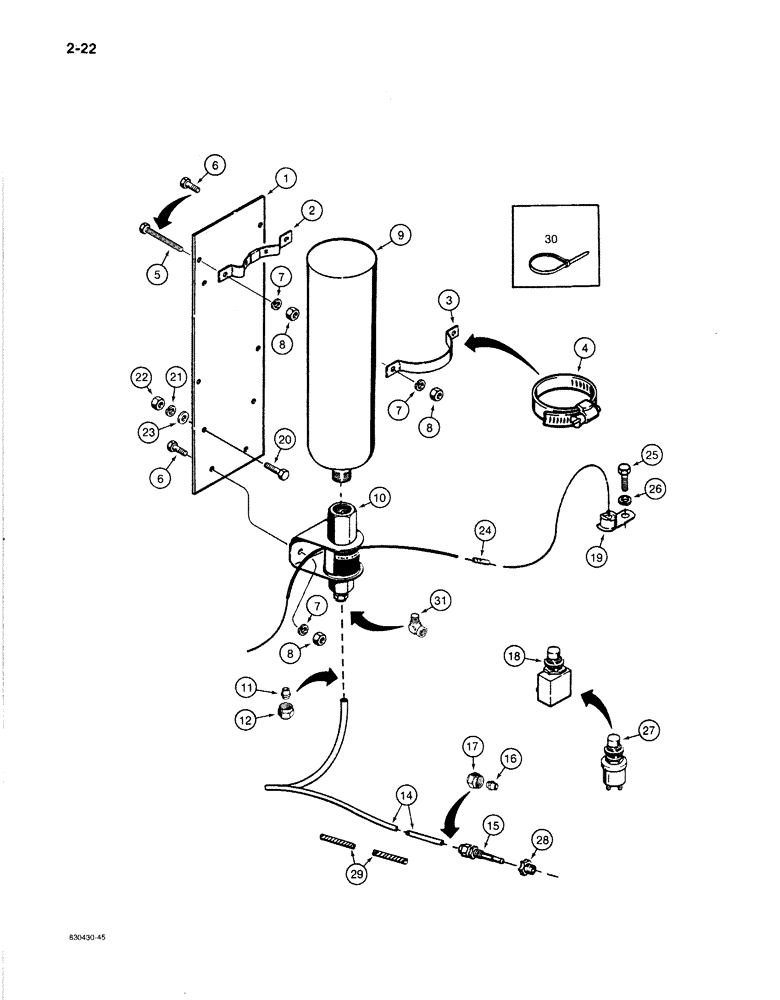 Схема запчастей Case 1080B - (2-22) - COLD WEATHER STARTING SYSTEM (02) - ENGINE