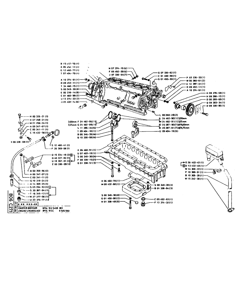 Схема запчастей Case 160CK - (053) - ENGINE CRANKCASE (01) - ENGINE