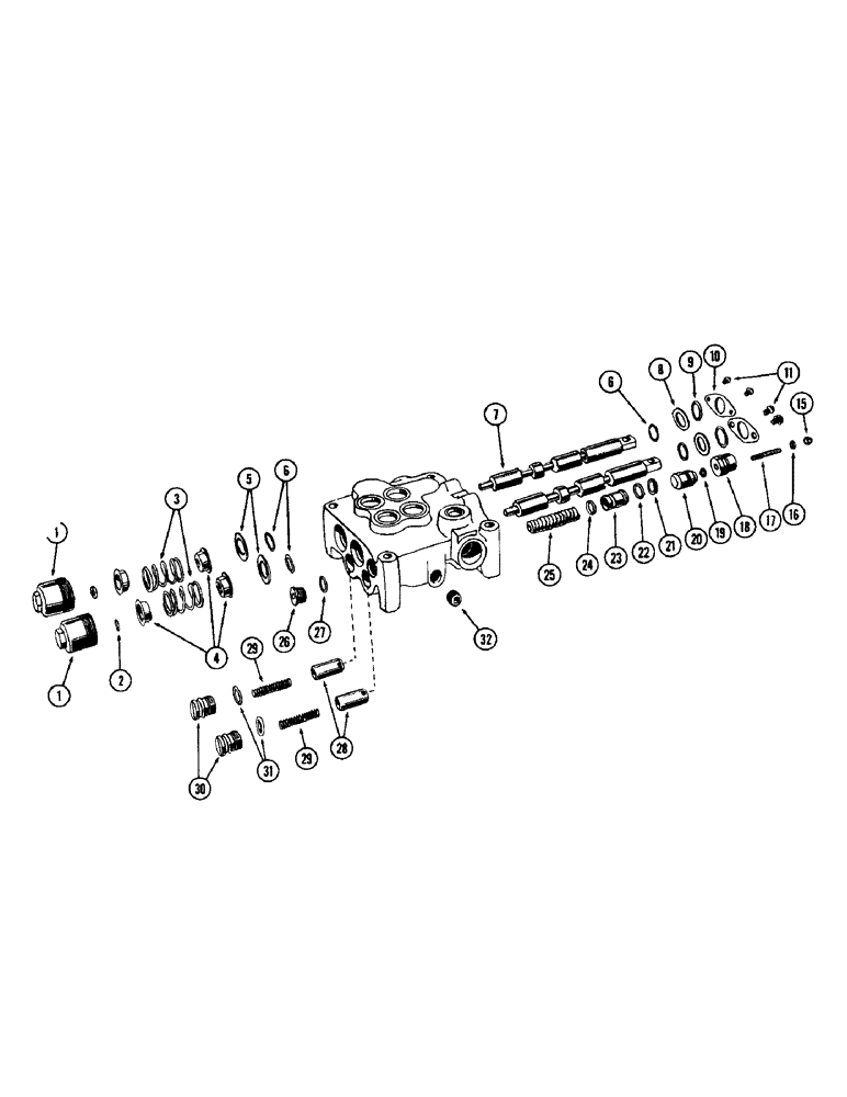 Схема запчастей Case W10 - (162) - A12310 TWO SPOOL CONTROL VALVE (08) - HYDRAULICS