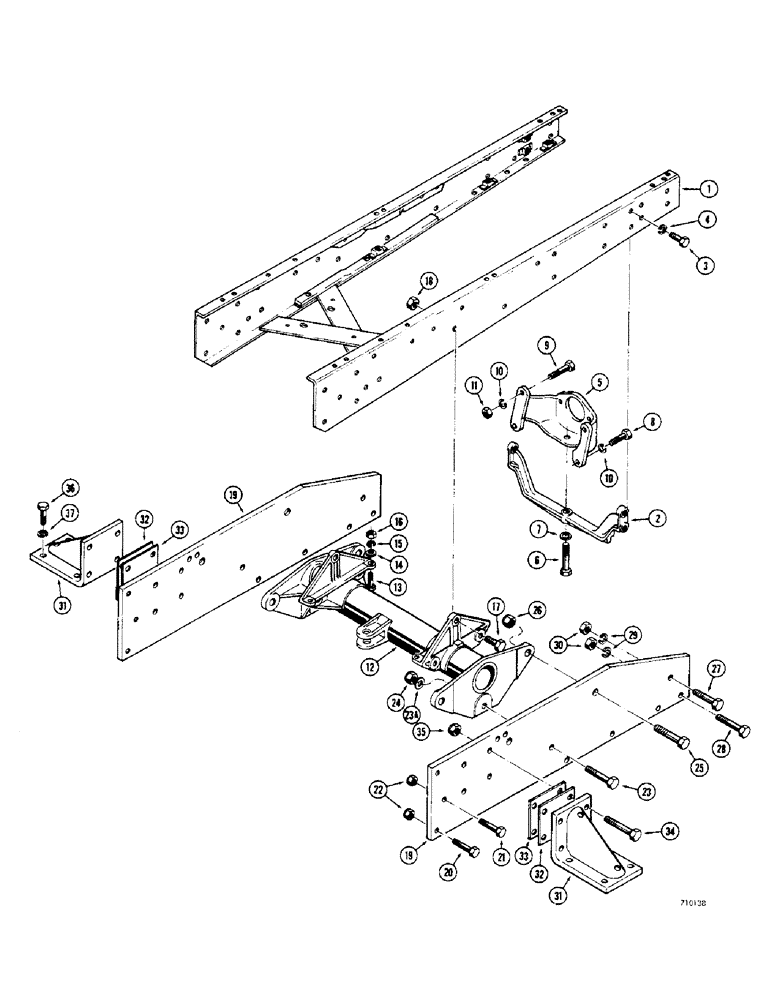 Схема запчастей Case 310G - (058) - ENGINE FRAME AND RELATED PARTS, (42", 48", 60" AND 72" GAUGE MODELS) (01) - ENGINE