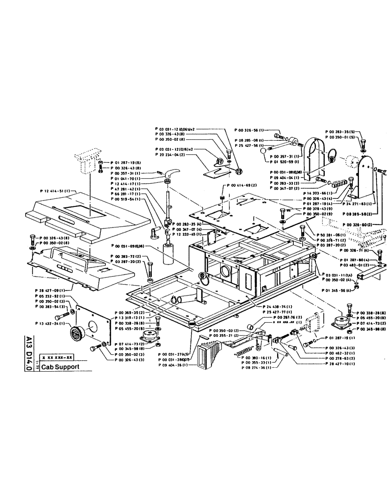 Схема запчастей Case 160CL - (09) - CAB SUPPORT (05) - UPPERSTRUCTURE CHASSIS