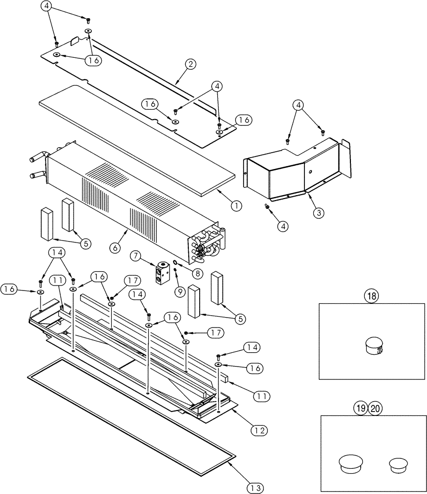 Схема запчастей Case 521D - (09-47) - HEATER - AIR CONDITIONING CORE (09) - CHASSIS