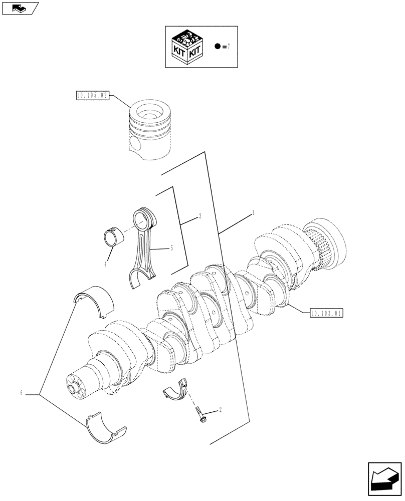 Схема запчастей Case 921F - (10.105.01) - CONNECTING ROD (10) - ENGINE