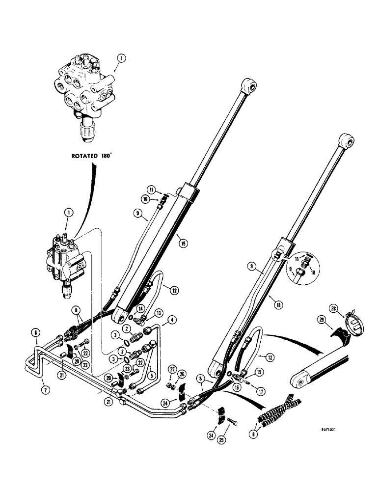 Схема запчастей Case 310G - (154) - LOADER HYDRAULICS (LIFT CIRCUIT) (07) - HYDRAULIC SYSTEM