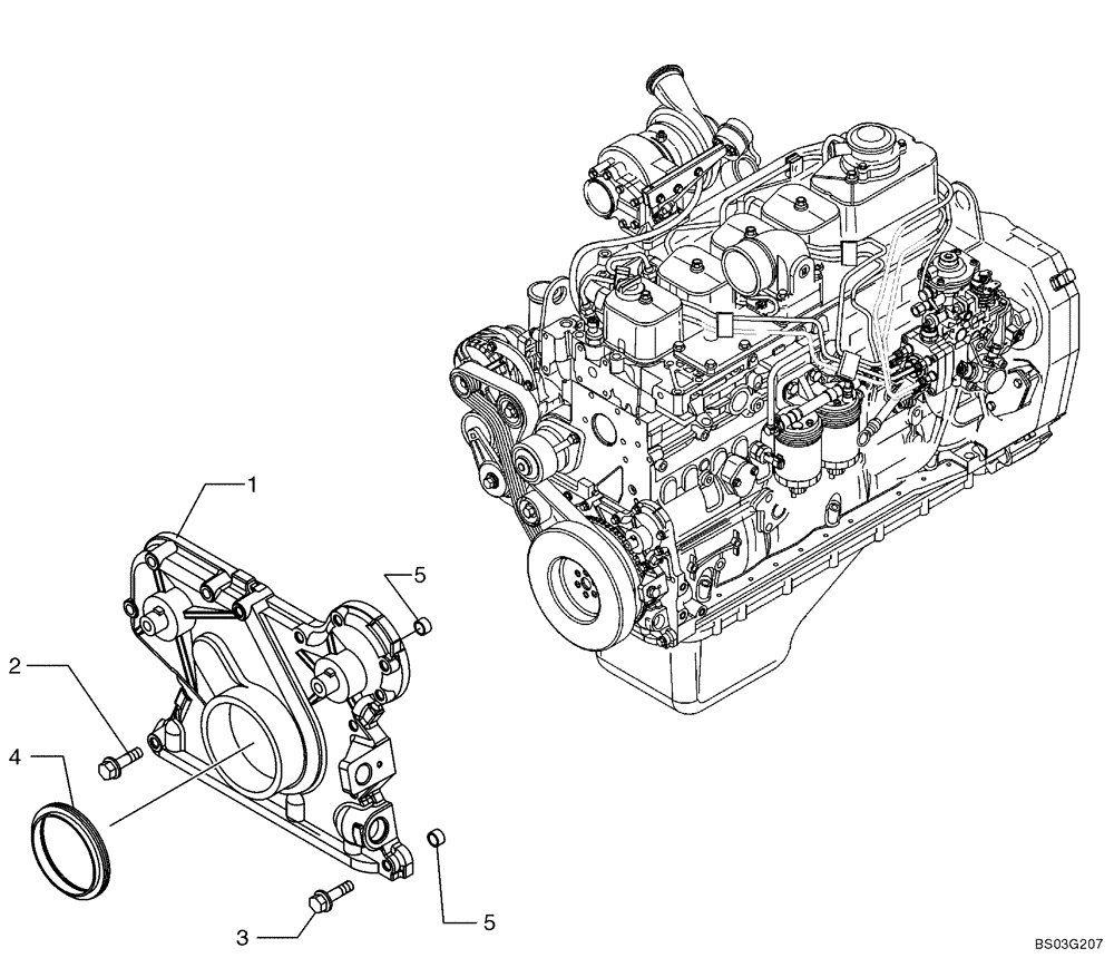 Схема запчастей Case 621D - (02-31) - FRONT GEAR COVER (02) - ENGINE