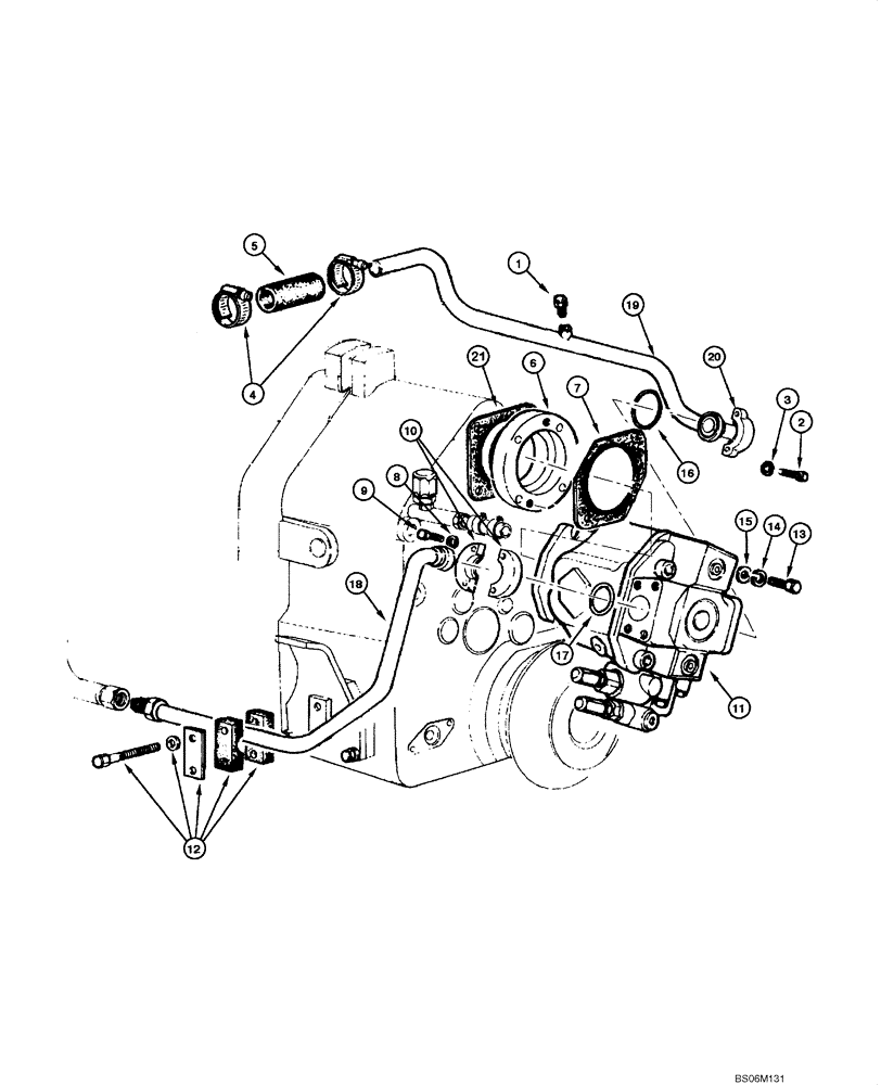 Схема запчастей Case 845 - (08.04[00]) - MAIN PUMP CIRCUIT (08) - HYDRAULICS