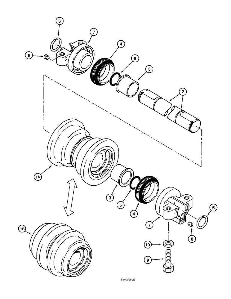 Схема запчастей Case 9040B - (5-20) - TRACK ROLLERS, ALL MODELS EXCEPT TIMBER KING MODELS (11) - TRACKS/STEERING