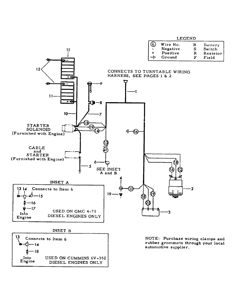 Схема запчастей Case 40YC - (I03) - ENGINE WIRING HARNESS FOR:, GMC 4-53, GMC 4-71, AC 2900 (06) - ELECTRICAL SYSTEMS