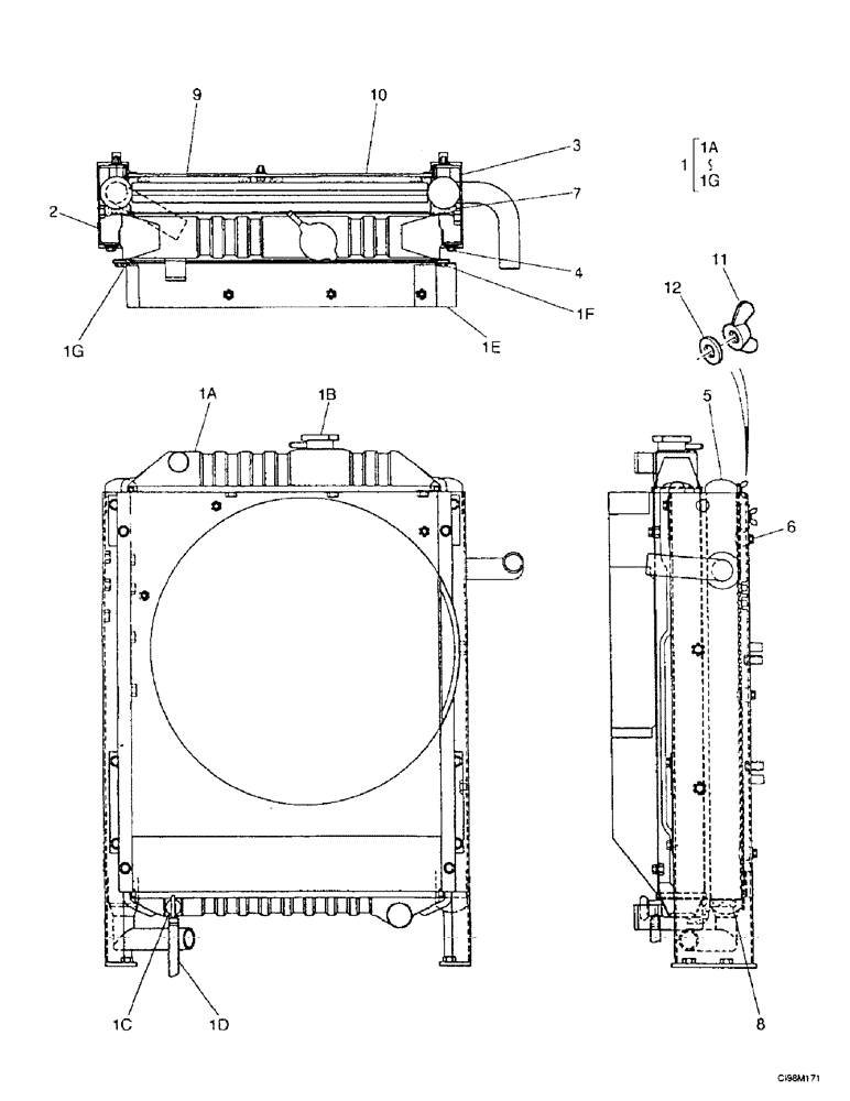 Схема запчастей Case 9007B - (2-10) - RADIATOR - OIL COOLER (02) - ENGINE