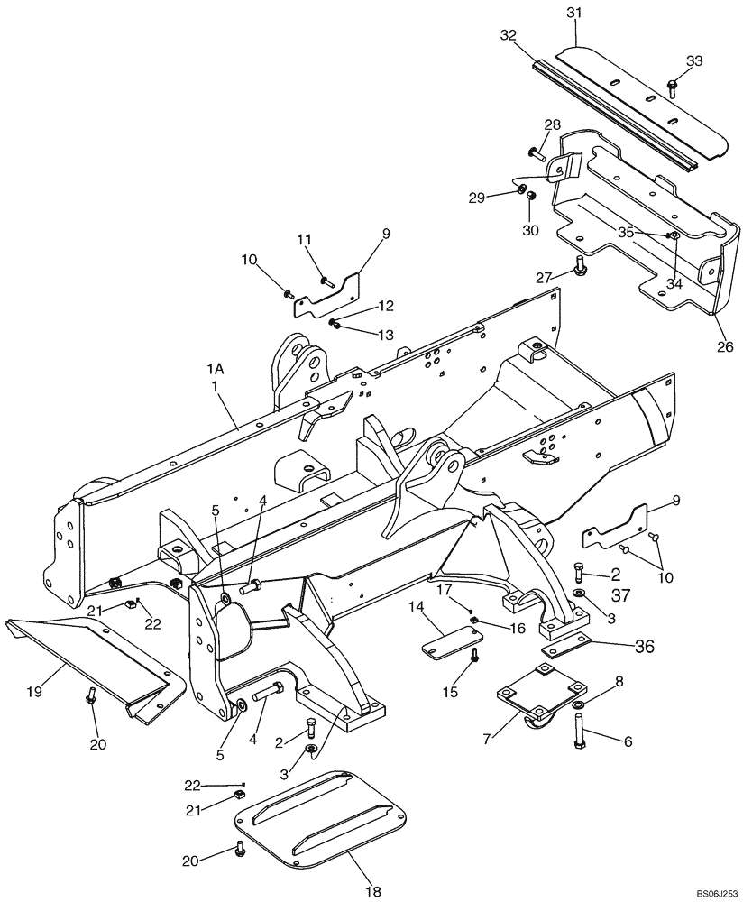 Схема запчастей Case 650K - (09-08) - FRAME, MAIN (09) - CHASSIS/ATTACHMENTS