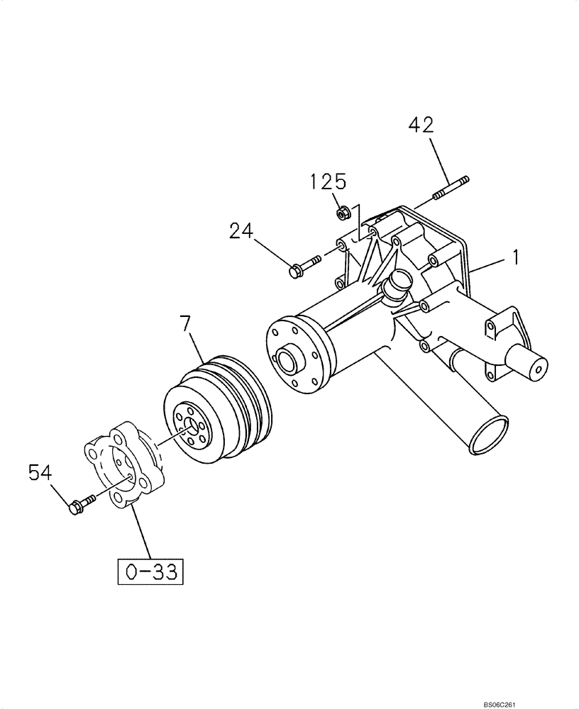 Схема запчастей Case CX330 - (02-030-01[01]) - WATER PUMP SYSTEM (02) - ENGINE