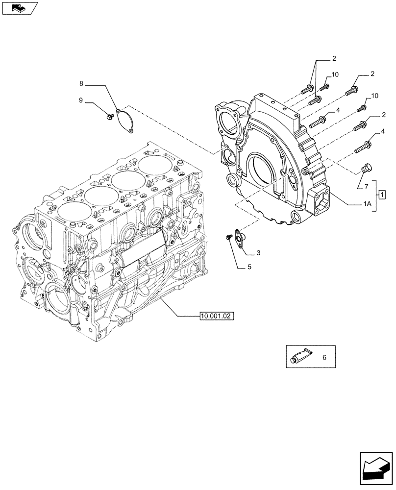 Схема запчастей Case F5HFL413B A001 - (10.103.03) - FLYWHEEL CASE (504191985) (10) - ENGINE