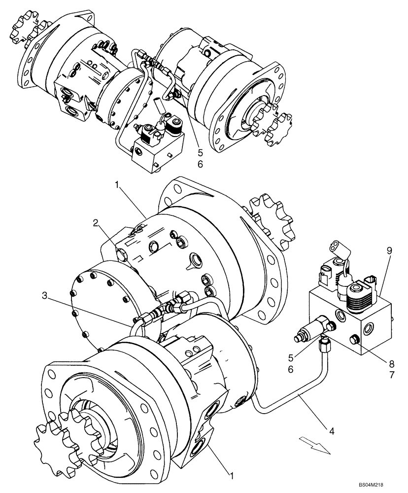 Схема запчастей Case 440 - (06-09) - MOTOR ASSY - HYDROSTATIC DRIVE (06) - POWER TRAIN