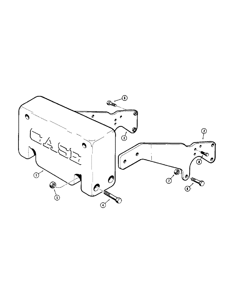 Схема запчастей Case 310G - (260) - REAR COUNTERWEIGHT (WINCH MODELS) (05) - UPPERSTRUCTURE CHASSIS