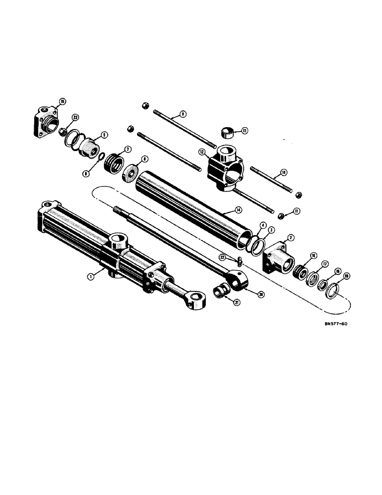 Схема запчастей Case 420B - (116) - D27696 SCARIFIER HYDRAULIC CYLINDER (07) - HYDRAULIC SYSTEM