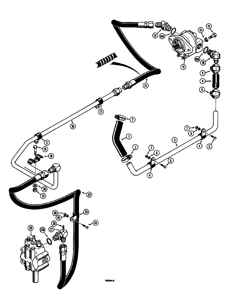 Схема запчастей Case 350B - (144) - EQUIPMENT HYDRAULIC CIRCUIT, RESERVOIR TO CONTROL VALVE (07) - HYDRAULIC SYSTEM