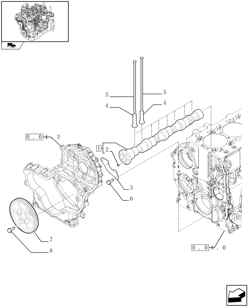 Схема запчастей Case 21E - (0.12.0) - CAMSHAFT - TIMING CONTROL (01) - ENGINE