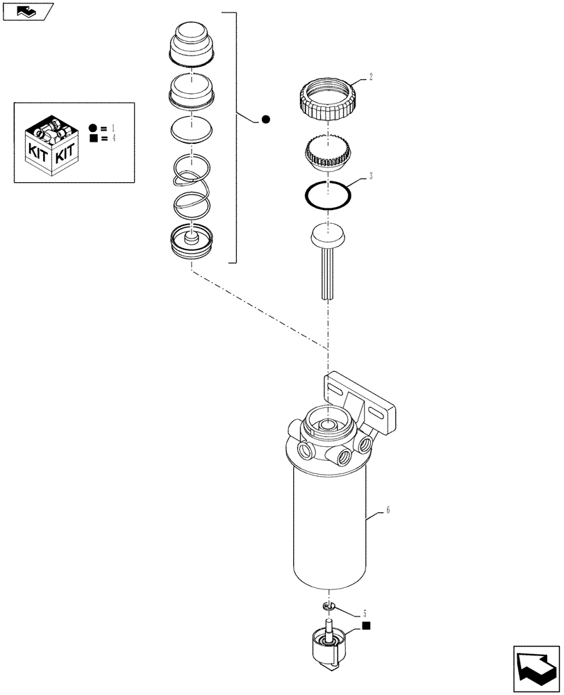 Схема запчастей Case 580SM - (10.206.02) - FILTER ASSY (10) - ENGINE