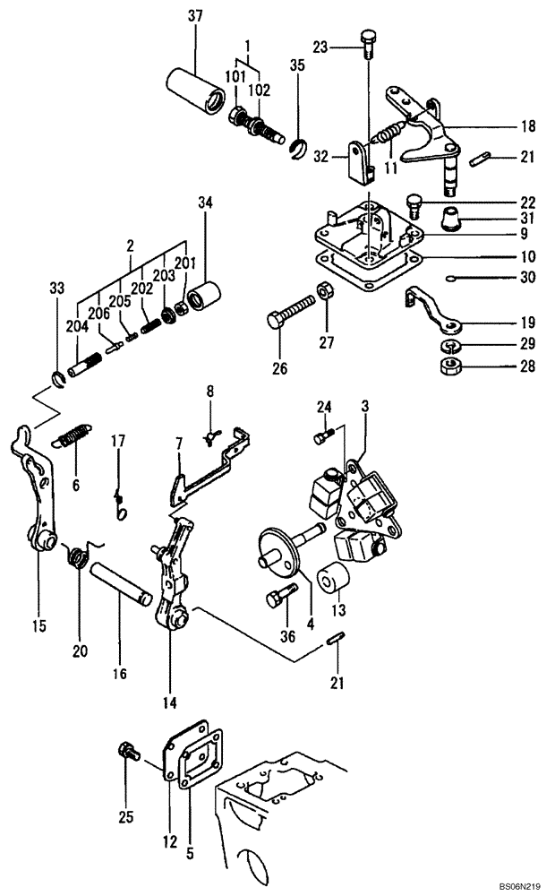 Схема запчастей Case CX17B - (09-021[00]) - GOVERNOR PARTS (10) - ENGINE