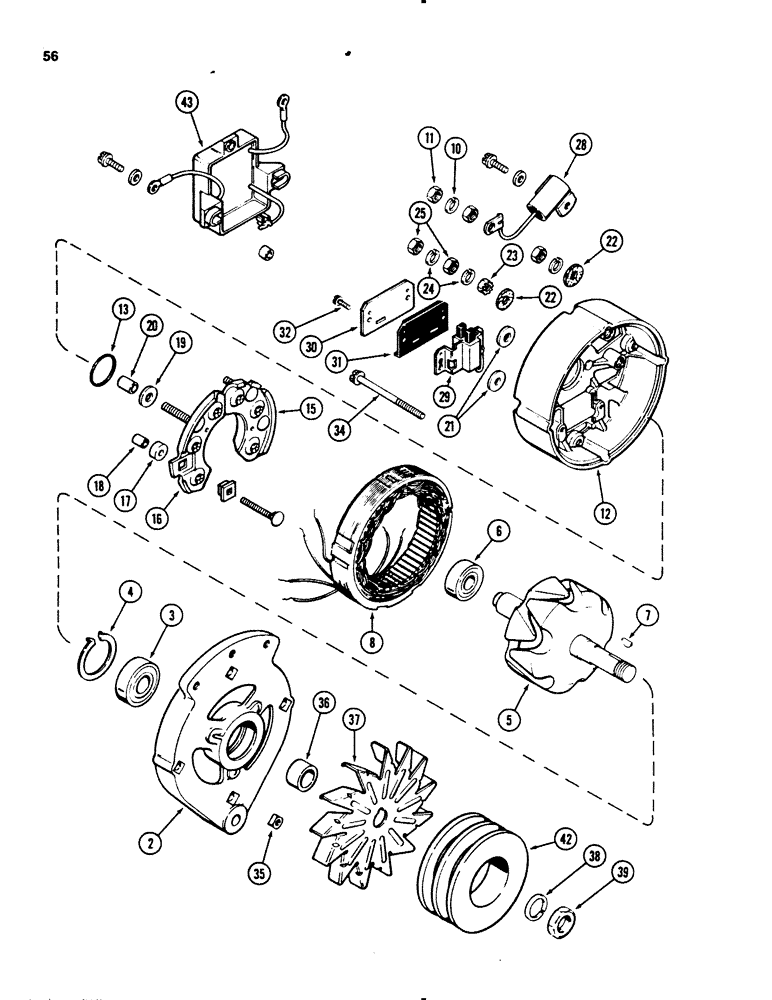 Схема запчастей Case 455B - (056) - ALTERNATOR (06) - ELECTRICAL SYSTEMS