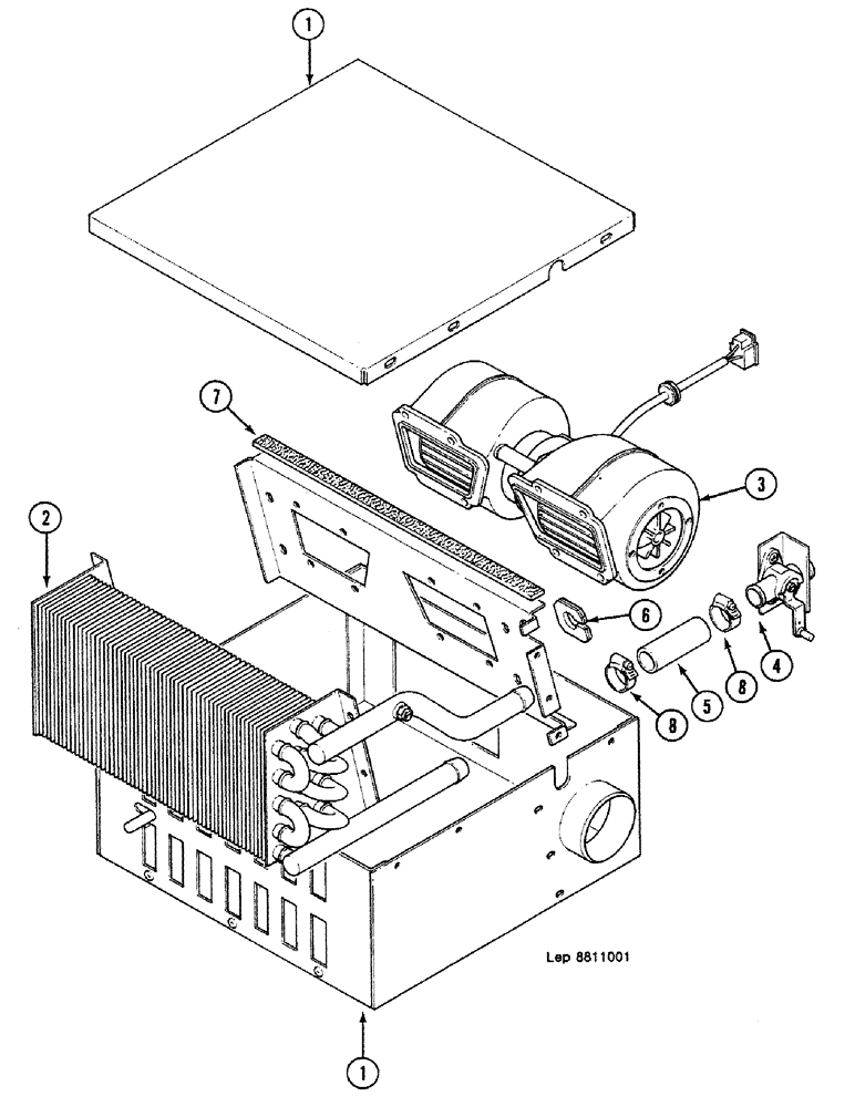 Схема запчастей Case 688C - (4-32) - CAB HEATER UNIT, (XXXXX-) (06) - ELECTRICAL SYSTEMS