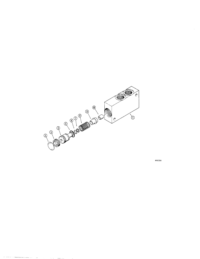 Схема запчастей Case 850 - (203A[1]) - D46850 RELIEF VALVE (07) - HYDRAULIC SYSTEM