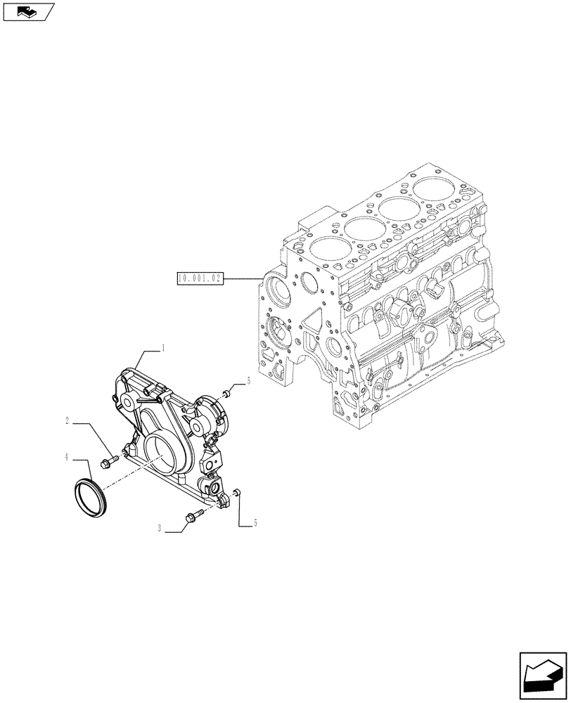 Схема запчастей Case F4HE0484G J100 - (10.102.02) - CRANKCASE COVERS (2853531) (10) - ENGINE