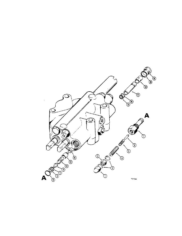 Схема запчастей Case 32S - (065C[1]) - LOADER CONTROL VALVE, MAIN RELIEF VALVE 