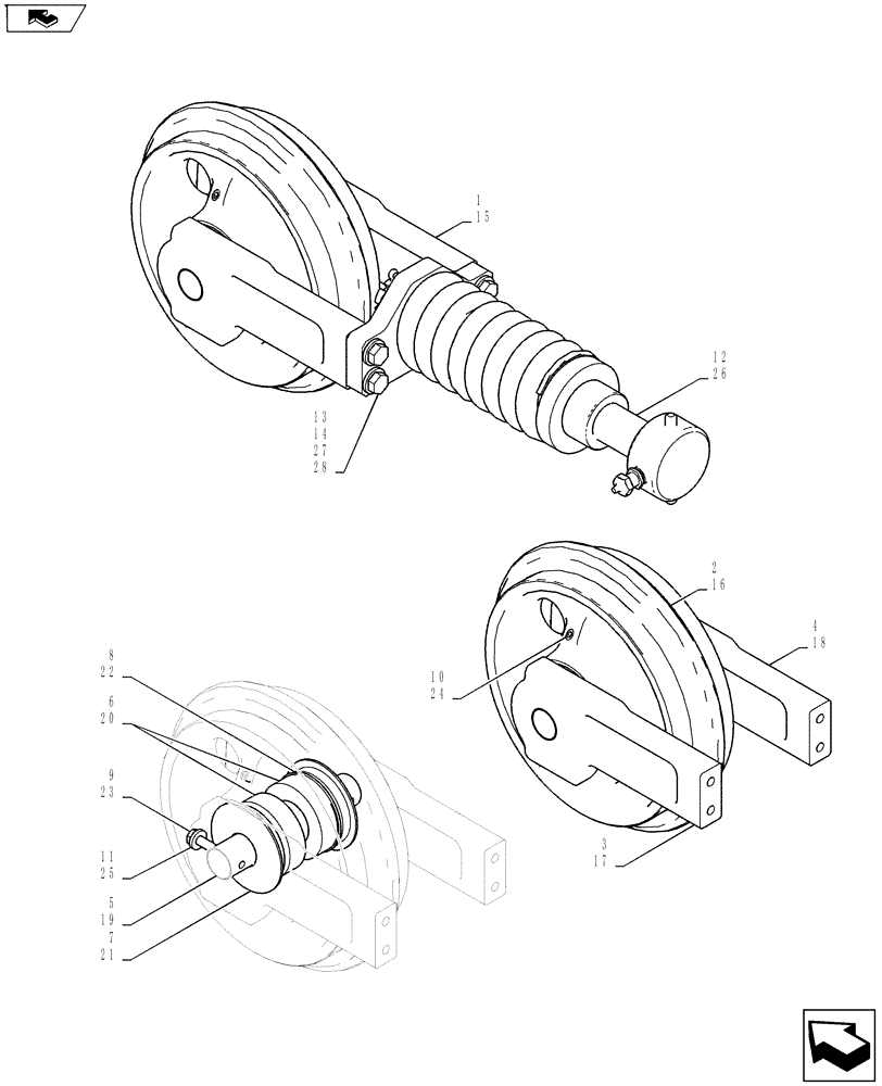 Схема запчастей Case CX27B ASN - (48.134.01) - IDLER ASSY, CRAWLER (48) - TRACKS & TRACK SUSPENSION