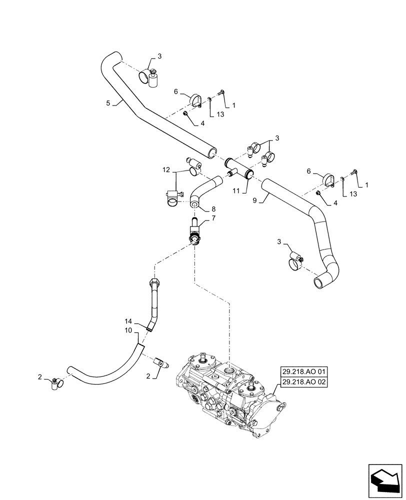 Схема запчастей Case SR175 - (29.204.AB[01]) - HYDROSTATIC PUMP, SUPPLY LINES, MECHANICAL CONTROLS (SR175,SV185) (29) - HYDROSTATIC DRIVE