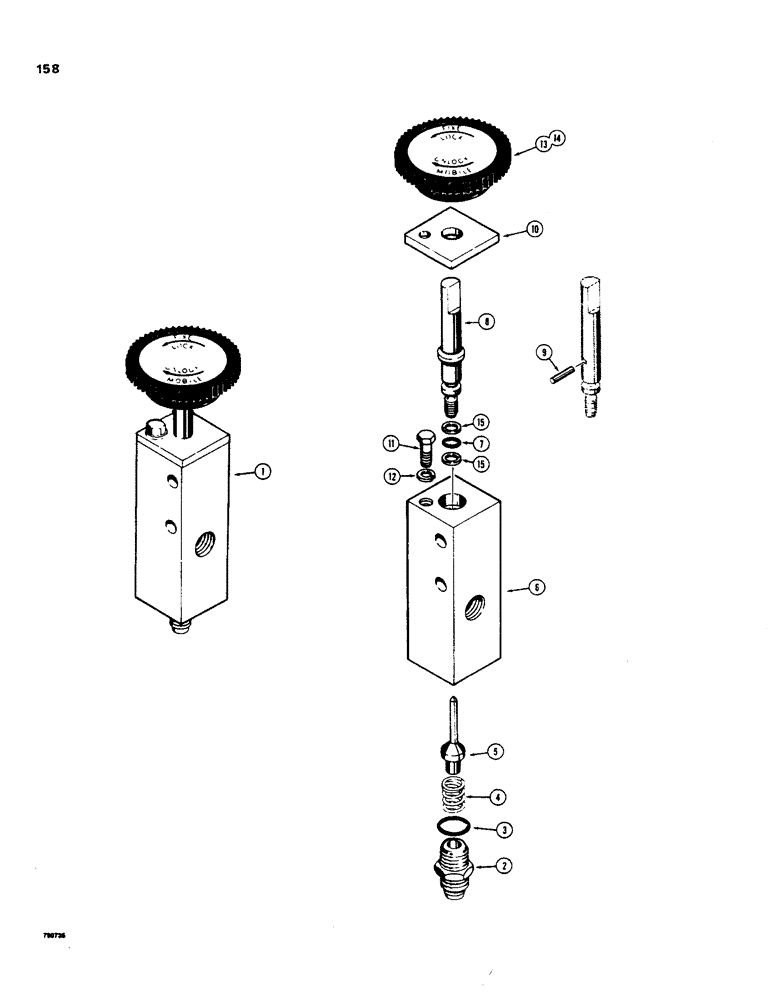 Схема запчастей Case 35 - (158) - D71902 BACKHOE LOCKING VALVE 