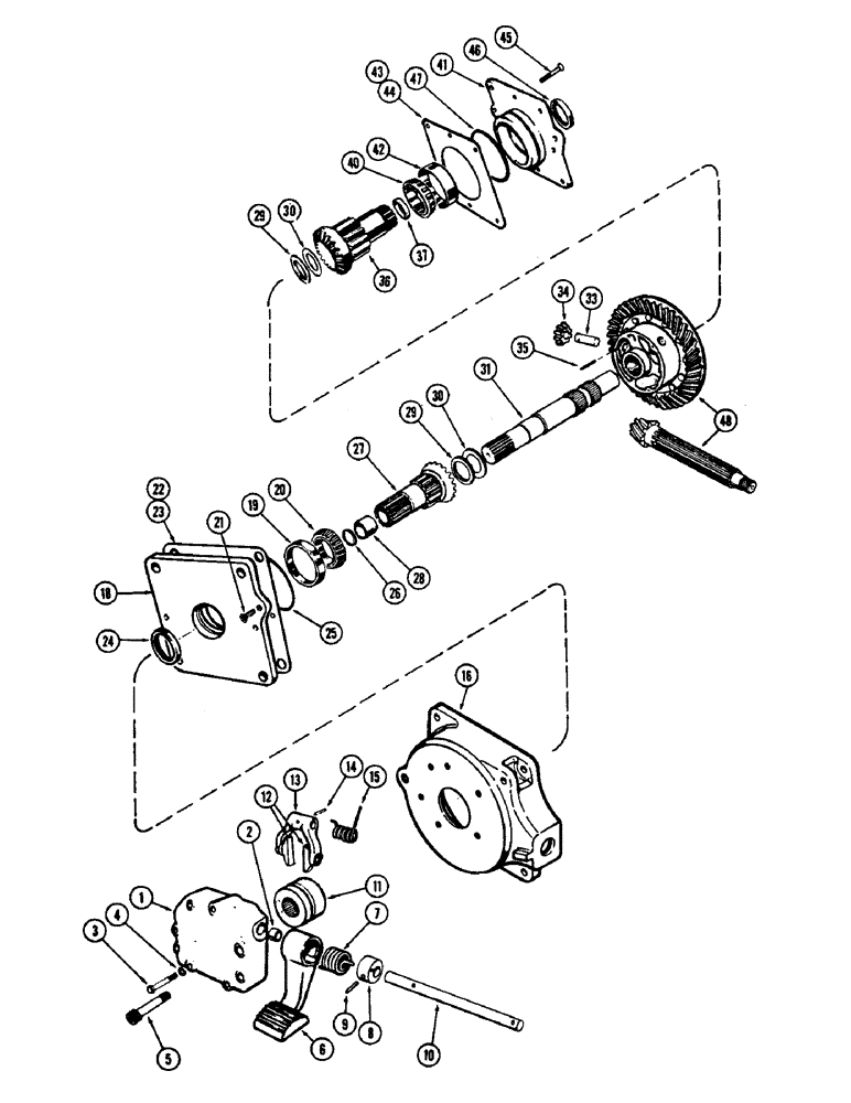 Схема запчастей Case 430CK - (085A) - PARTS FOR DIFFERENTIAL LOCK 