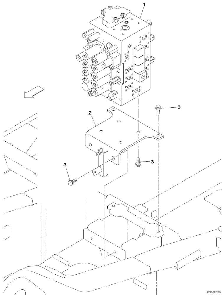 Схема запчастей Case CX350B - (08-63) - CONTROL VALVE (08) - HYDRAULICS