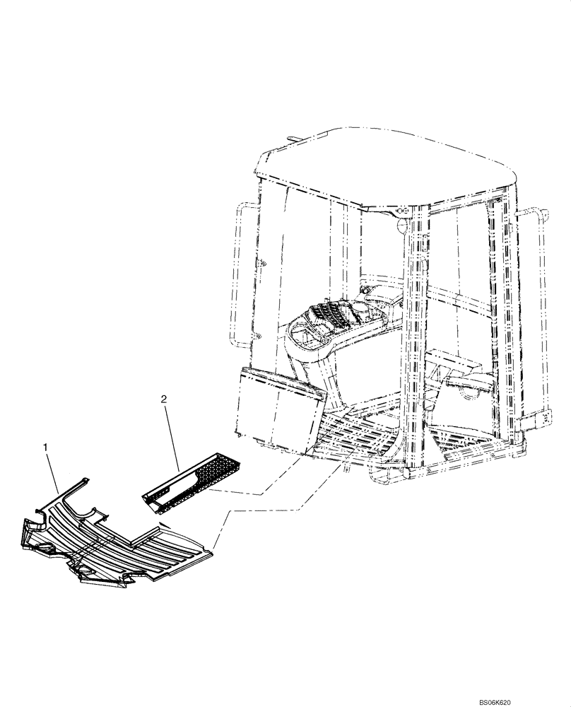 Схема запчастей Case 721E - (09-65) - CAB - CARPET (09) - CHASSIS