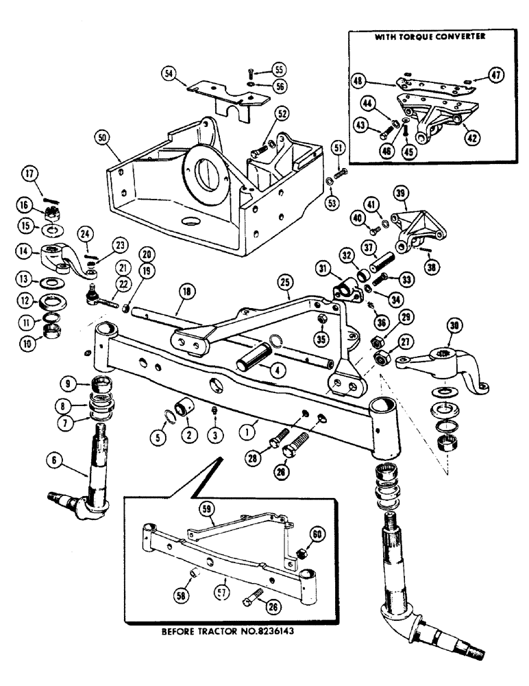 Схема запчастей Case 530CK - (108) - FRONT AXLE AND SUPPORT (25) - FRONT AXLE SYSTEM