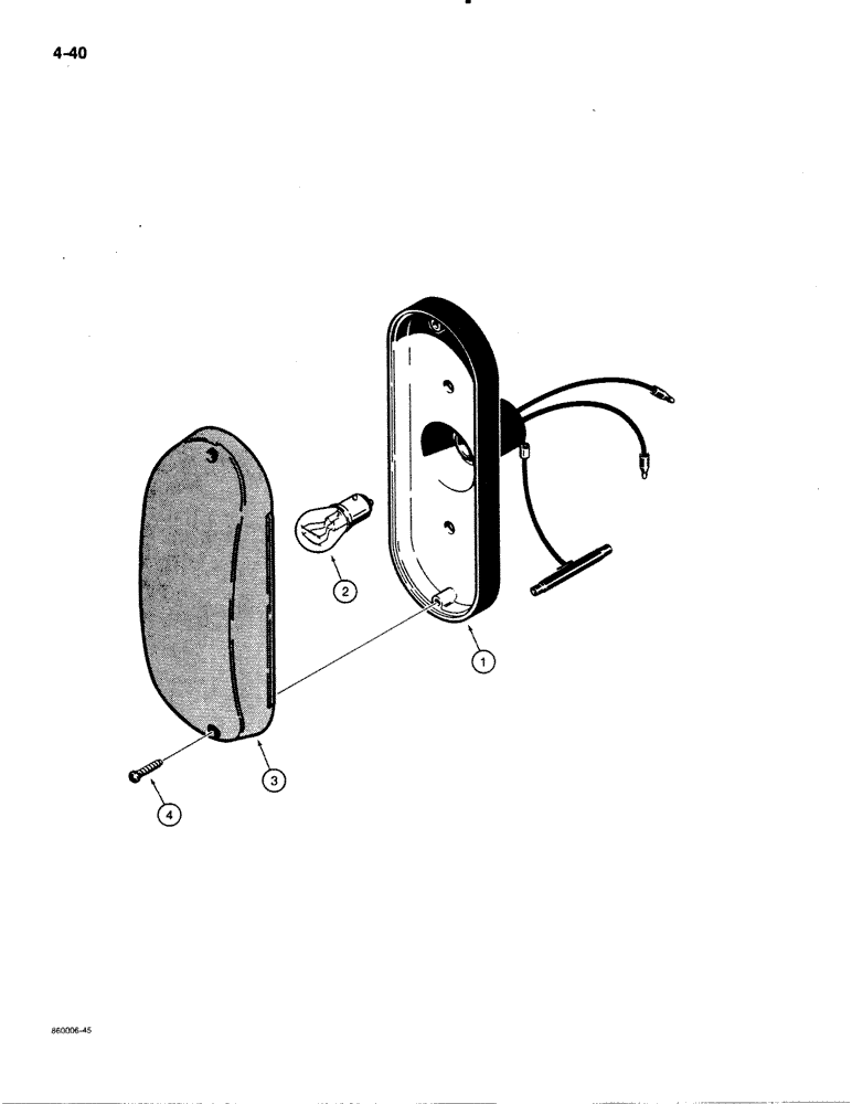 Схема запчастей Case 480E LL - (4-40) - TRACTOR LAMPS, STOP AND TAIL LAMPS (04) - ELECTRICAL SYSTEMS