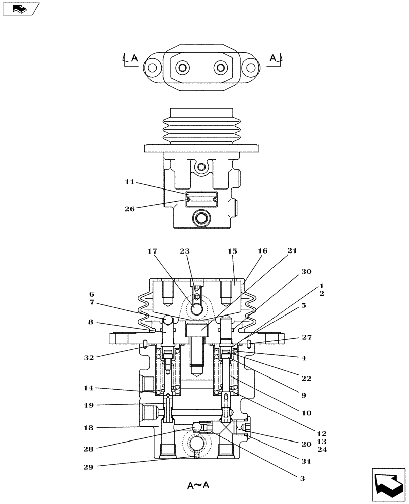 Схема запчастей Case CX235C SR - (35.204.01) - REMOTE CONTROL VALVE (35) - HYDRAULIC SYSTEMS