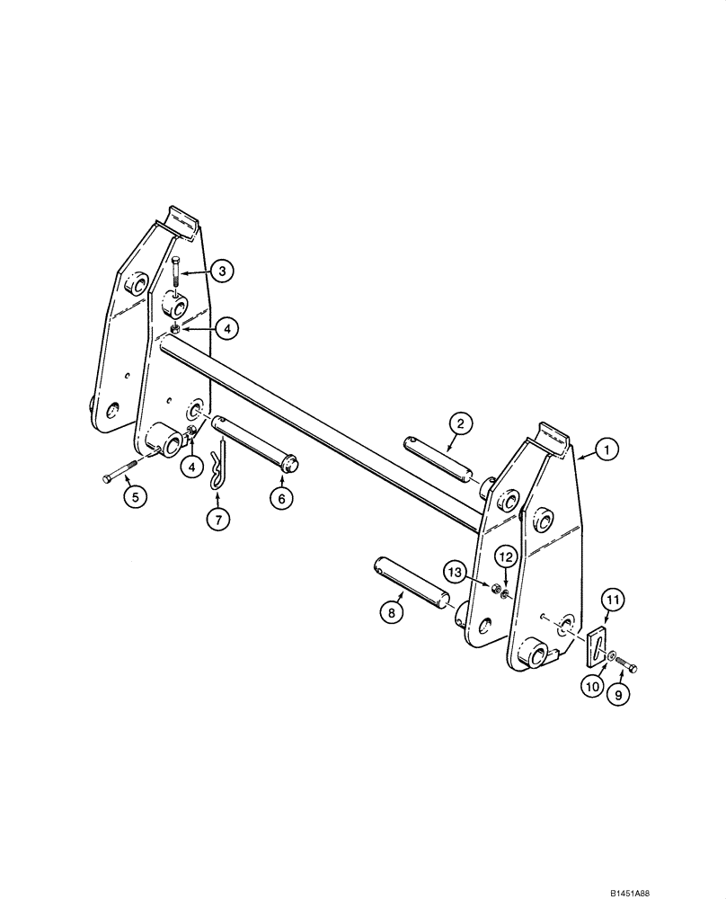 Схема запчастей Case 1845C - (09-03) - COUPLER, PINNED (09) - CHASSIS/ATTACHMENTS