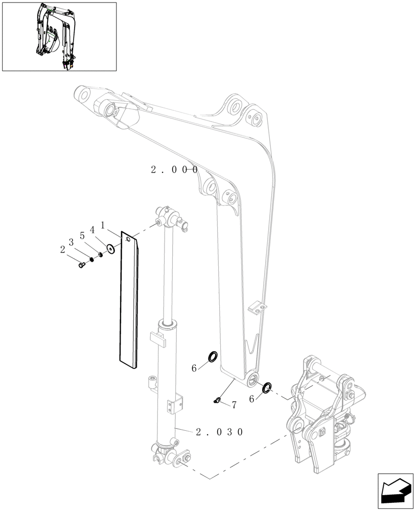 Схема запчастей Case CX16B - (2.000[03]) - MONOBLOC BOOM (84) - BOOMS, DIPPERS & BUCKETS